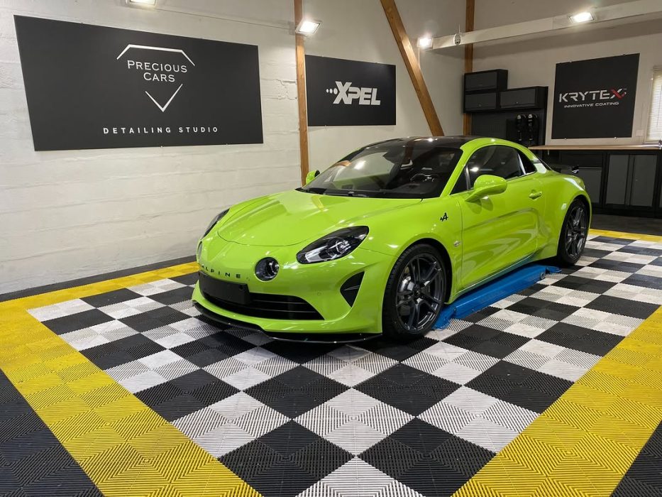 Alpine A110 S Kit Aéro Vert Tilleul Precious Cars Le Mans Valeting Detailing Film de protection PPF Céramique