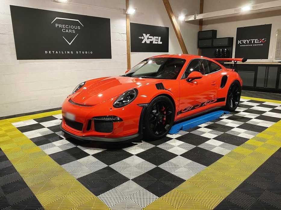 Porsche 991.1 GT3 RS Lava Orange Precious Cars Le Mans Valeting Detailing Film de protection PPF Céramique